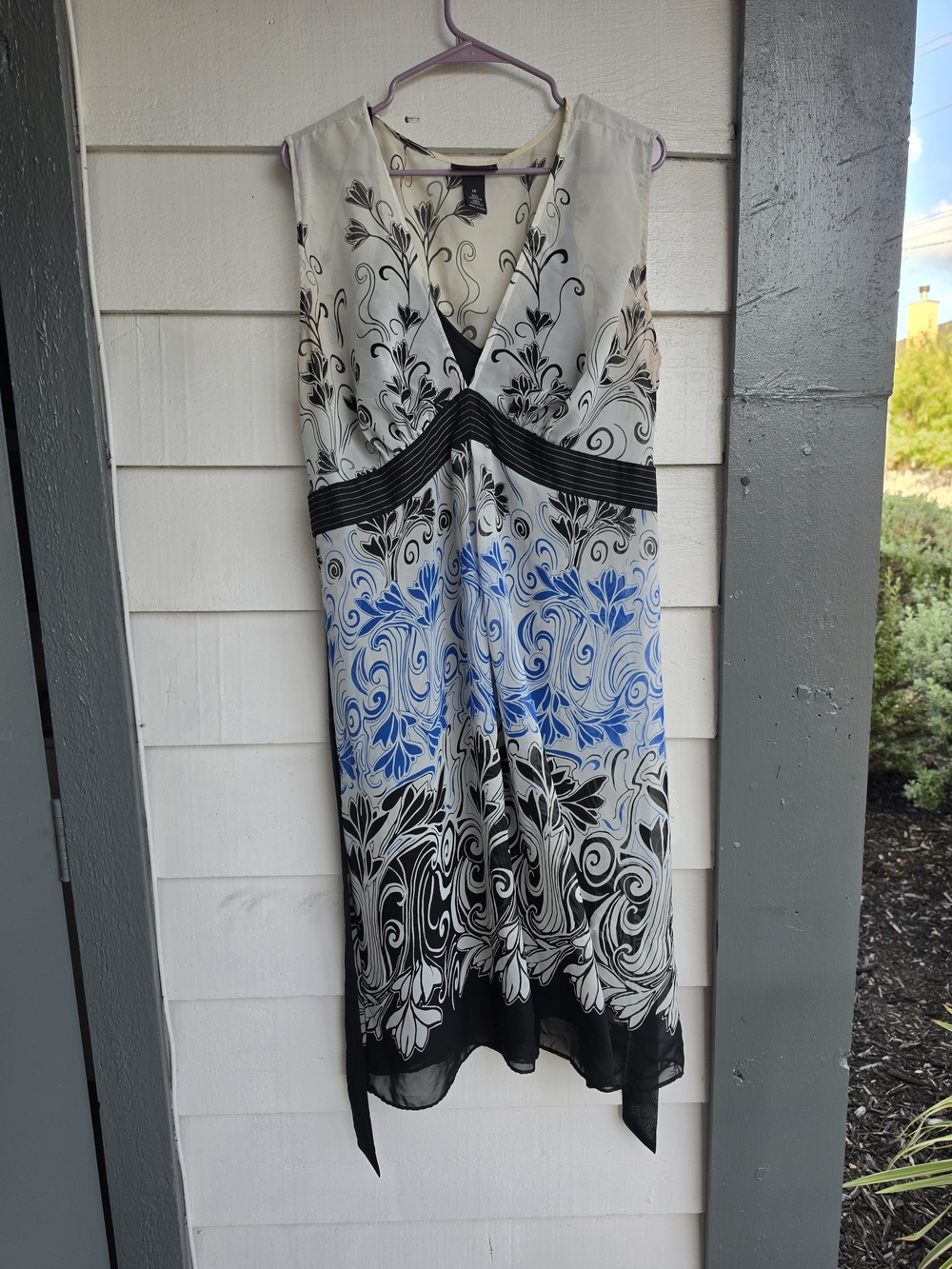 Size 18 Lane Bryant Sheer Whimsical Floral Overlay Dress with Slip
